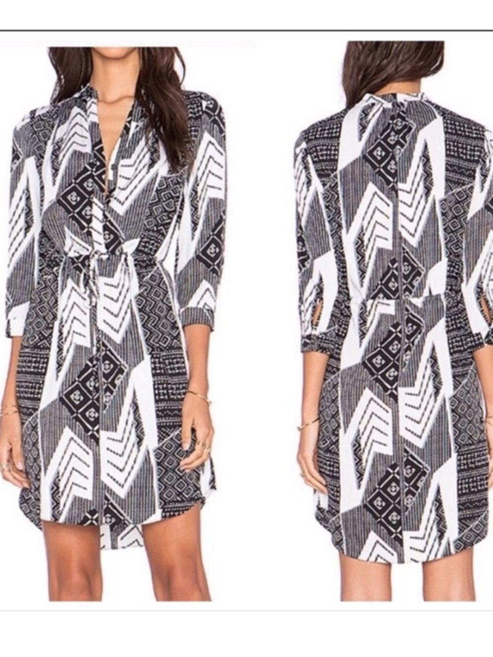 Diane von Furstenberg DVF Freya Ethnic Collage Silk Dress Size 2